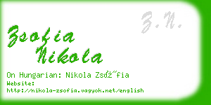 zsofia nikola business card